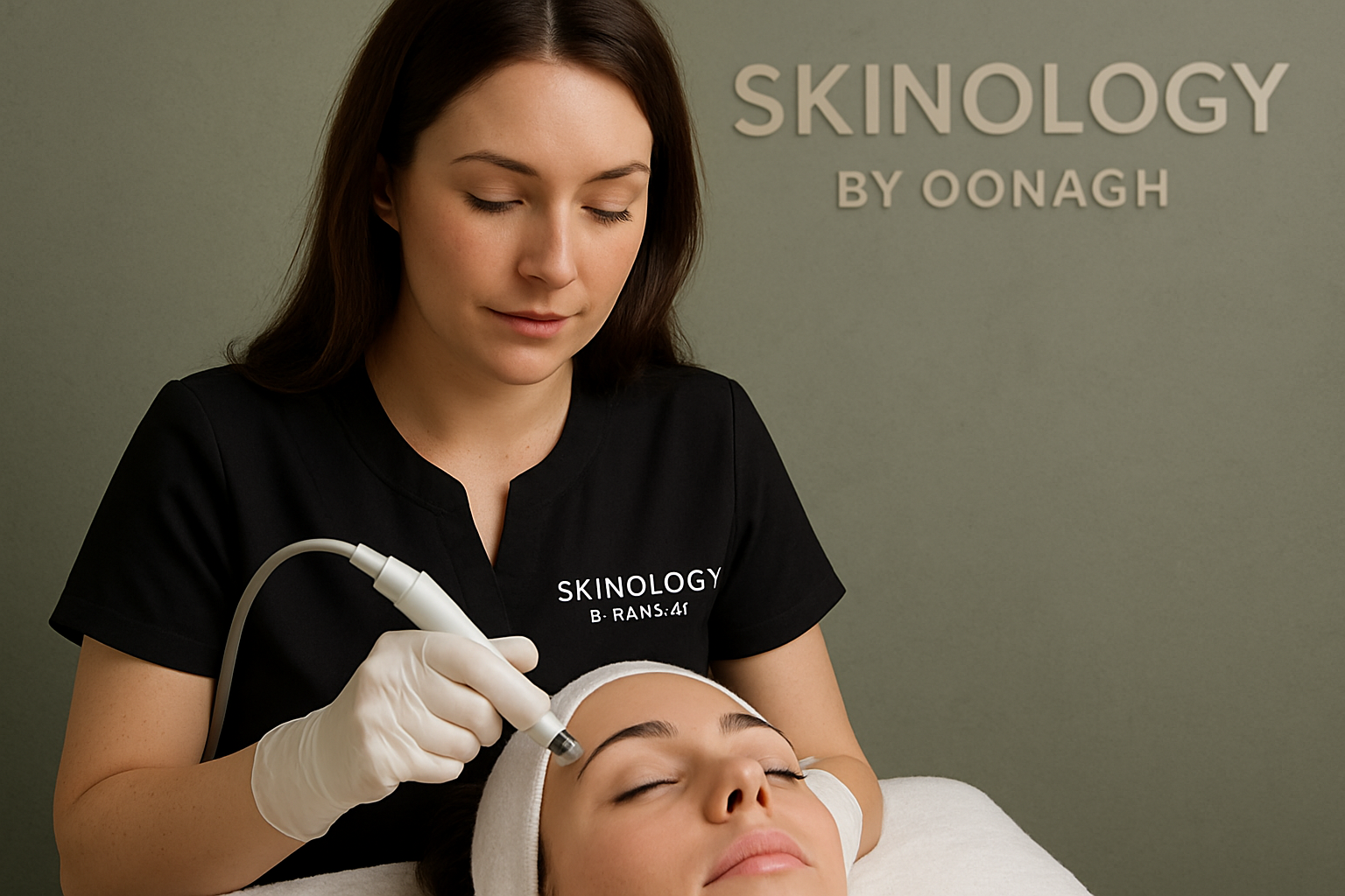 Facial treatment being performed at Skinology by Oonagh